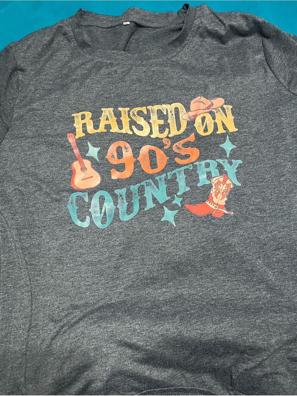 Raised On 90's Country Graphic Tee - Gray